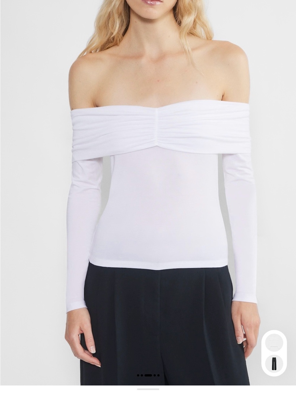 Off-Shoulder Gloria Fine Knit Black Long-Sleeve Top